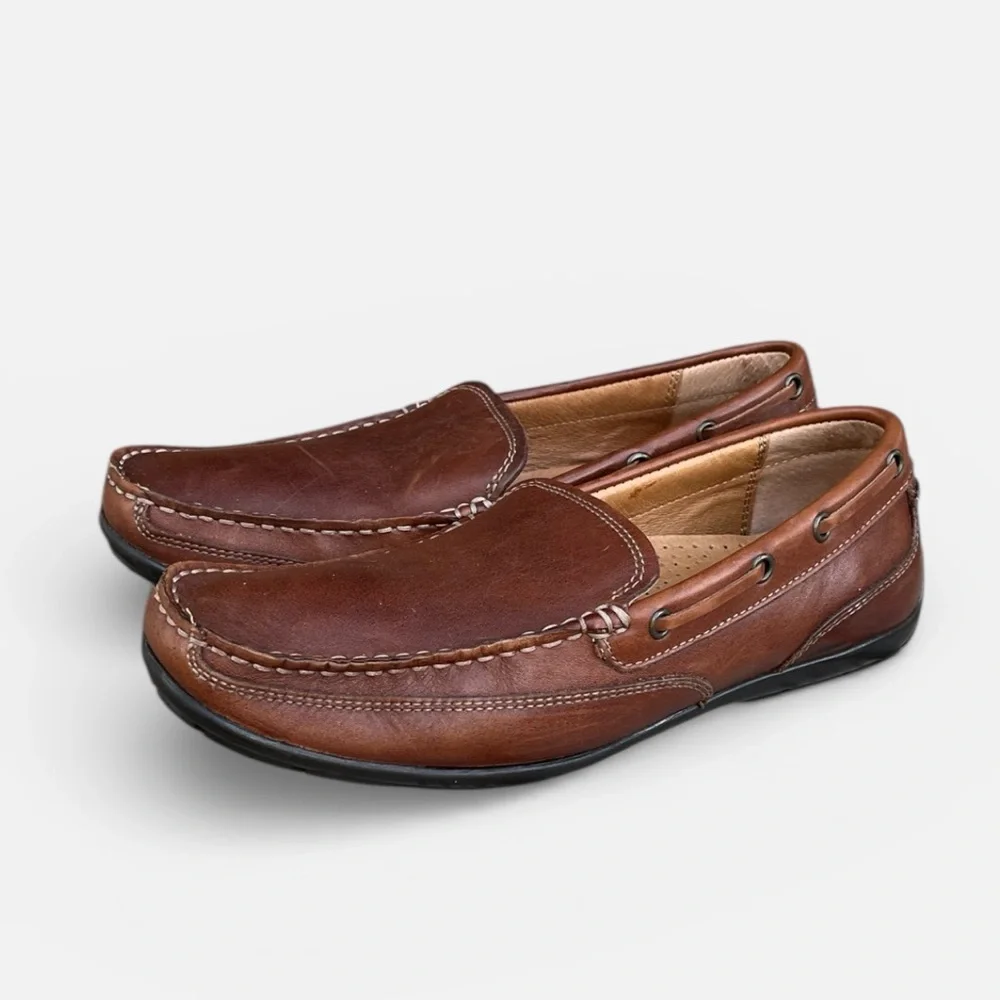 Bass “Hank” Men’s Leather Slip-on Loafers in Brown Size 8D